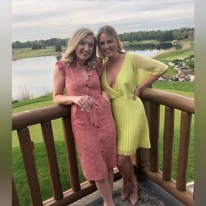 Red button up dress, size=small